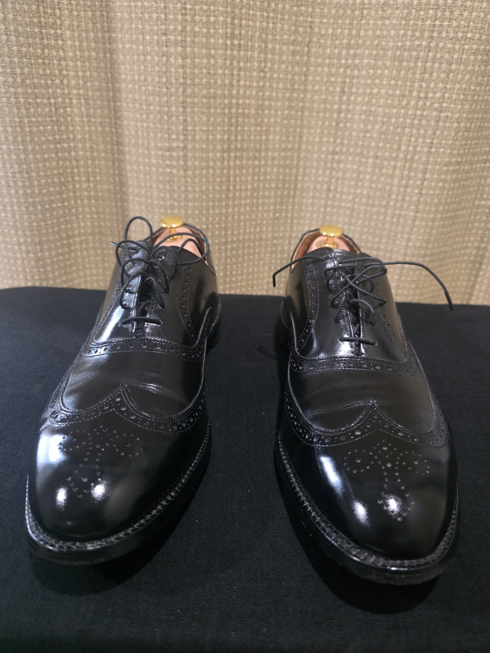 Allen Edmonds Black Leather Wingtip Oxfords